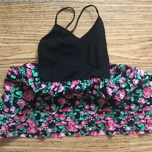 ❄️ PINK VS black, pink, green floral dress size XS